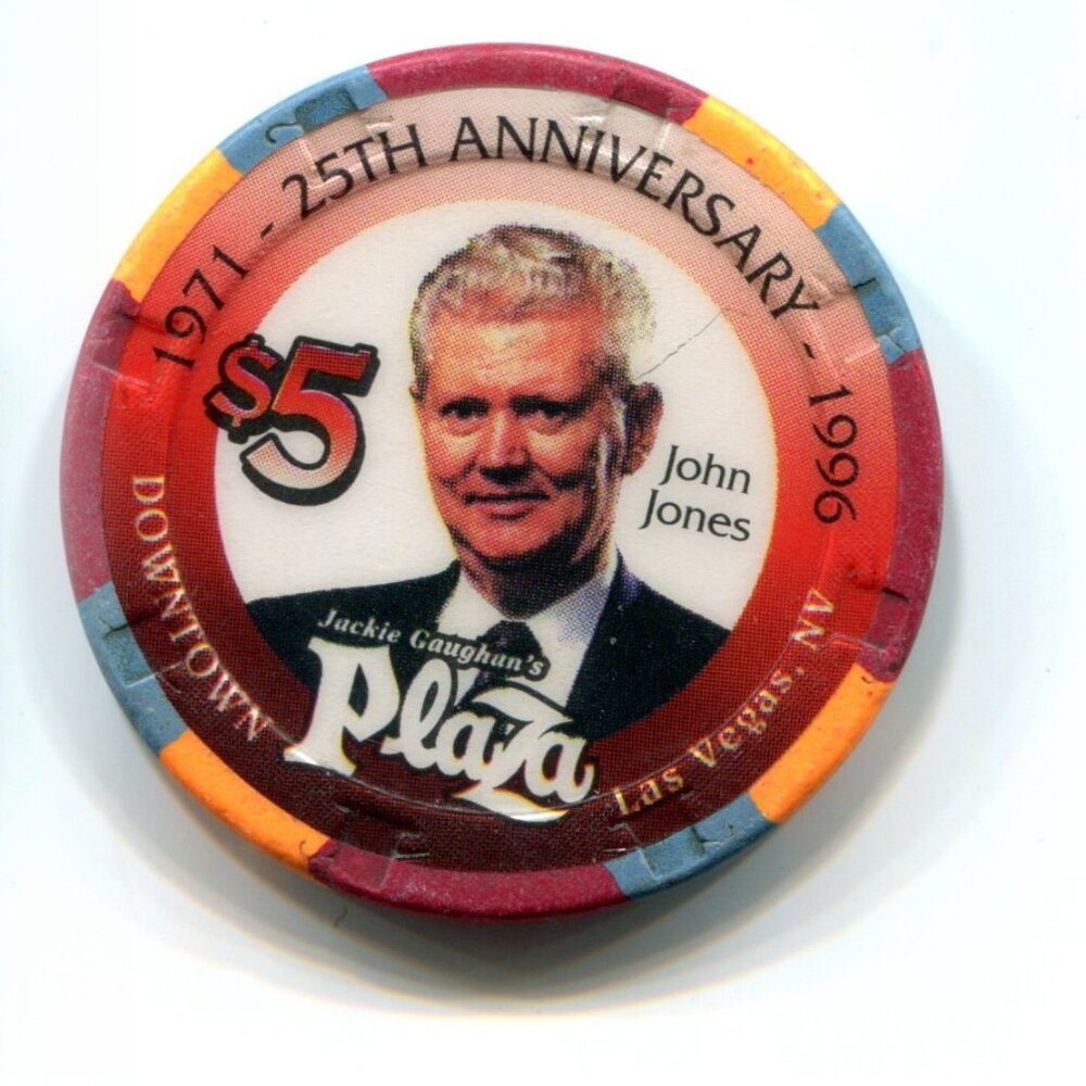 1996 Jackie Gaughan's Plaza Las Vegas $5 Gaming Chip (b743)